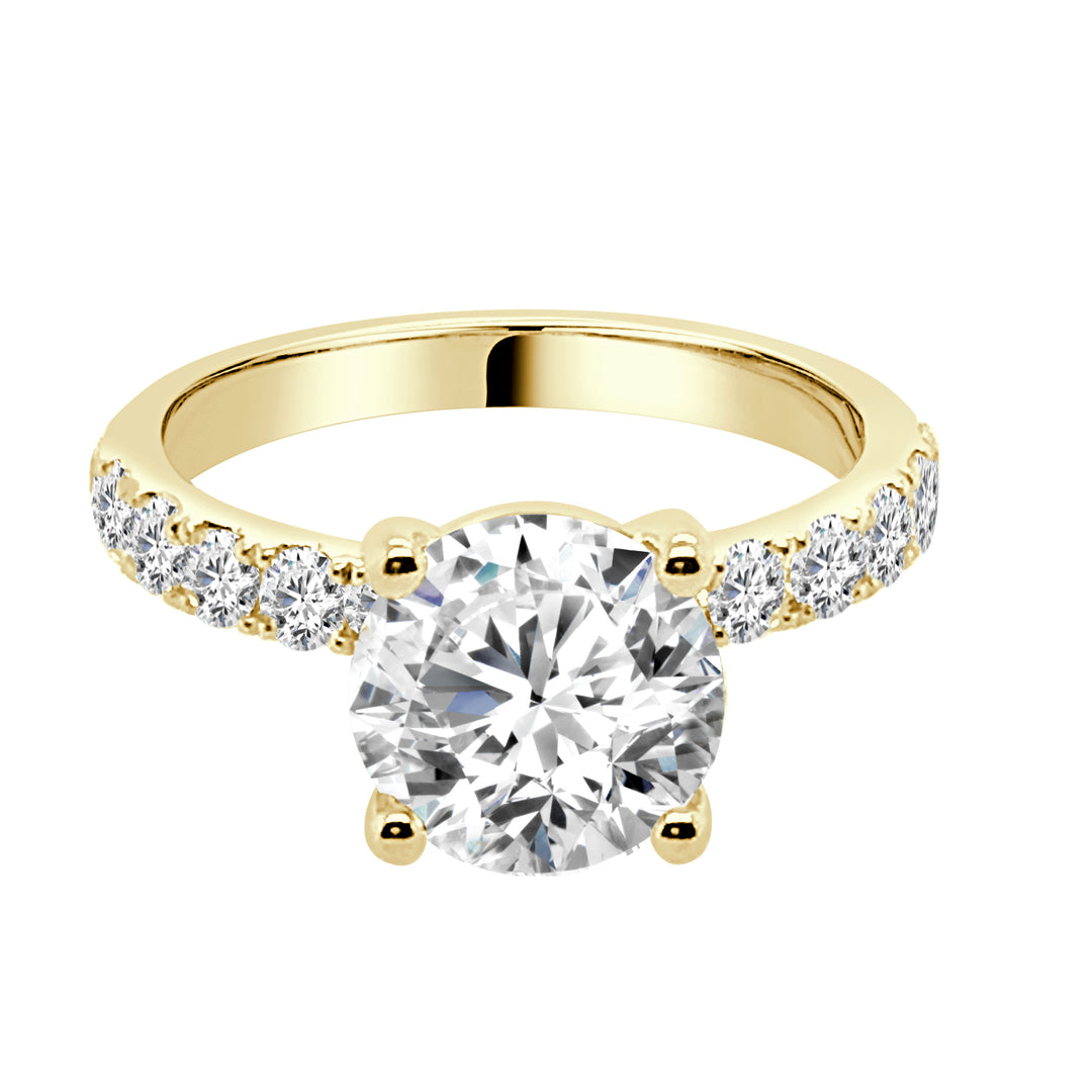 Dazzling Round Cubic Zirconia Engagement Mounting in 14 Karat Yellow Gold