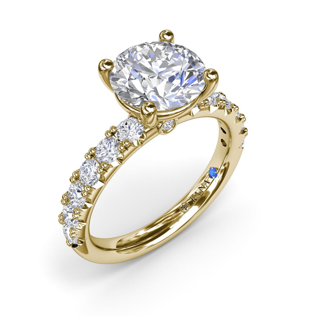 Dazzling Round Cubic Zirconia Engagement Mounting in 14 Karat Yellow Gold