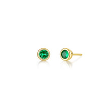 May Birthstone Solitaire Studs in Gold Plated Sterling Silver with Lassaire Gemstones - 0.34 Carat