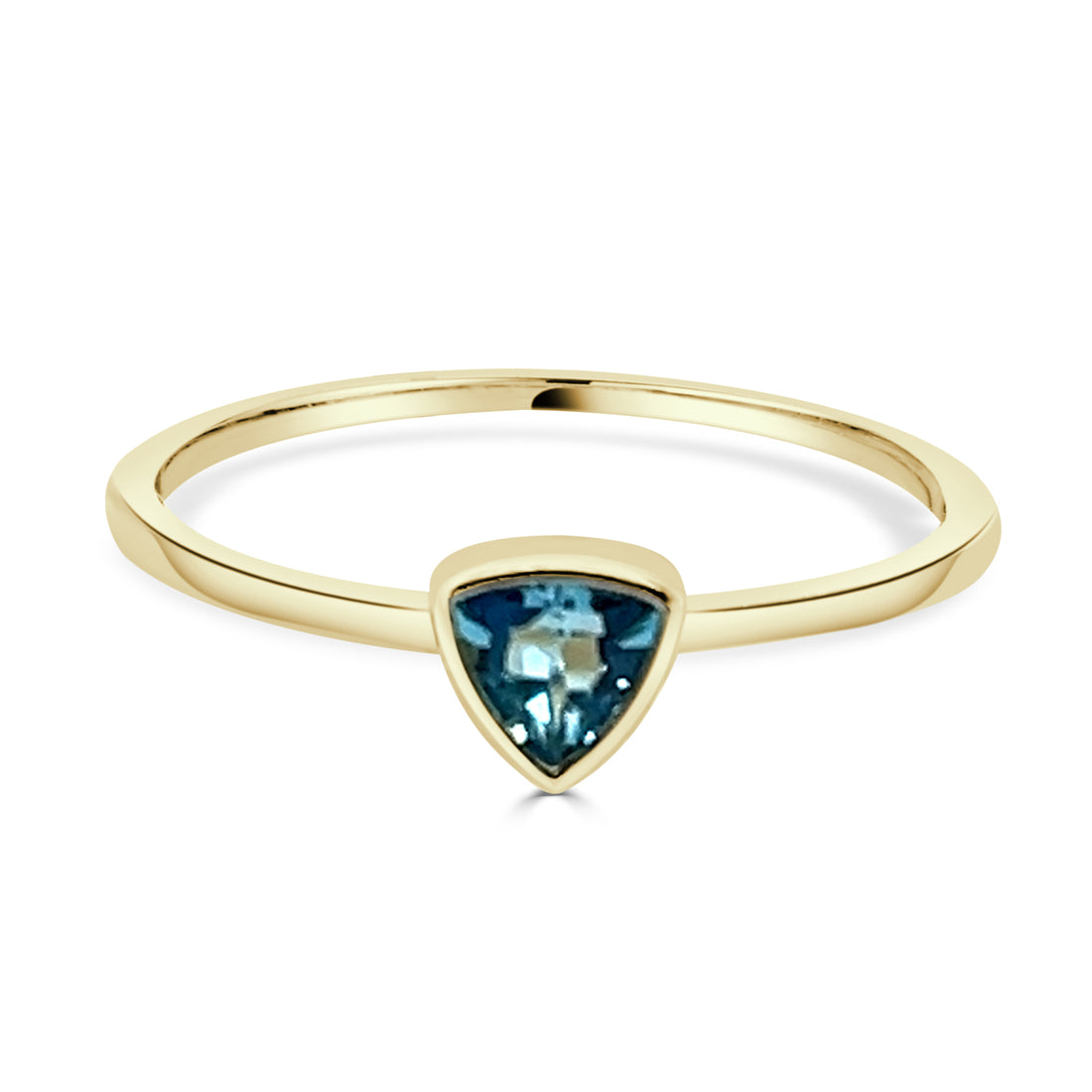 10 Karat Yellow Gold Ring with Vibrant Blue Topaz