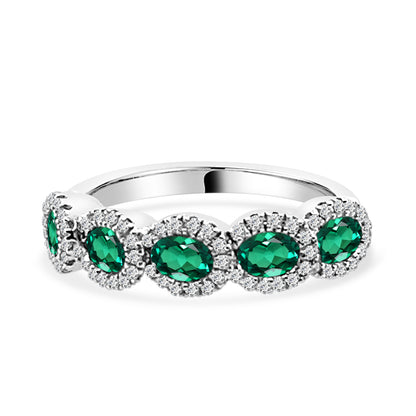 Exquisite Fancy Multi Halo Emerald Ring in 14 Karat White Gold - 0.90 Carat