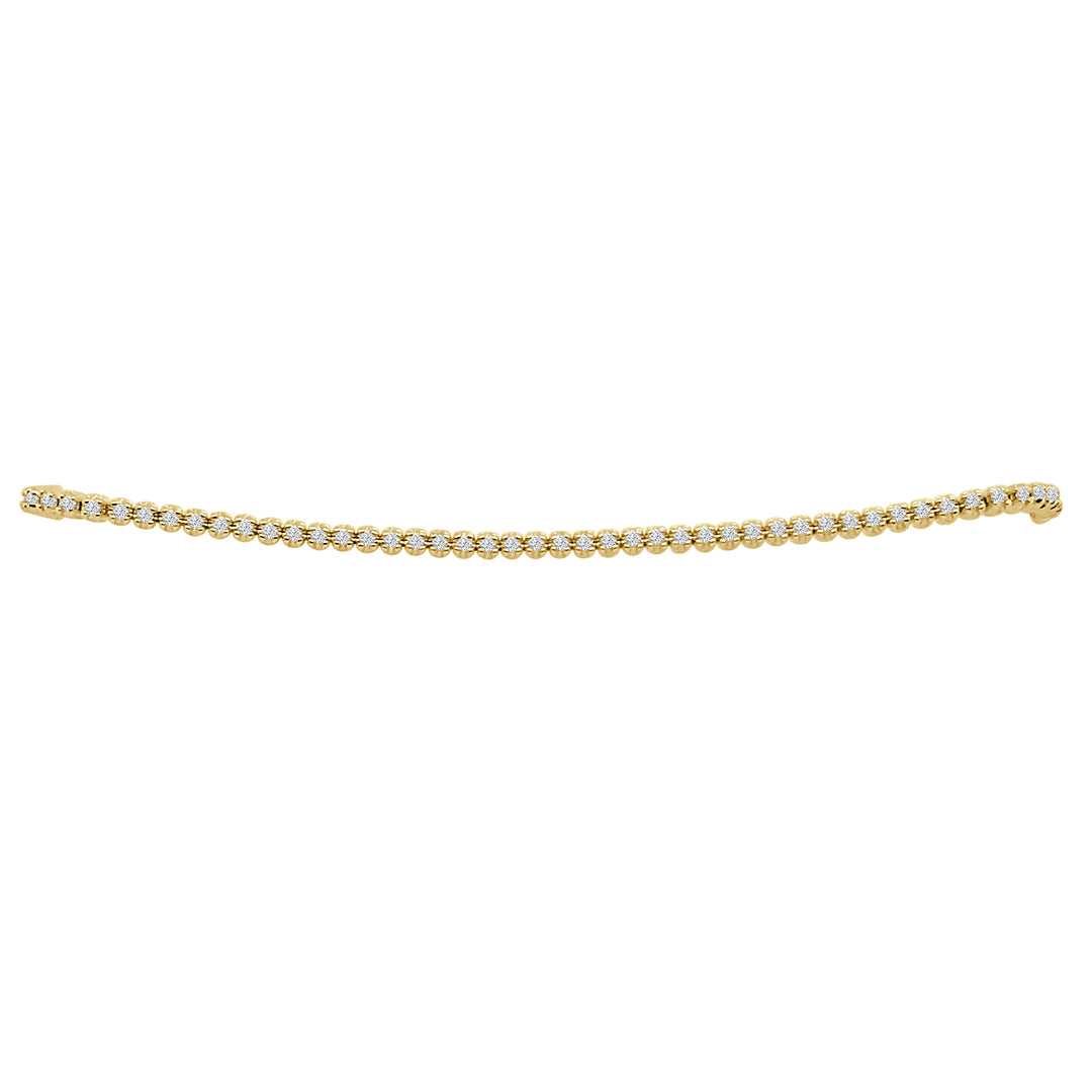 Sparkling Elegance: 14 Karat Yellow Gold Bracelet with Natural Diamond Accents