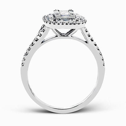 Mosaic Delight: 18 Karat Two-tone Engagement Ring with 0.27ct Natural Diamond