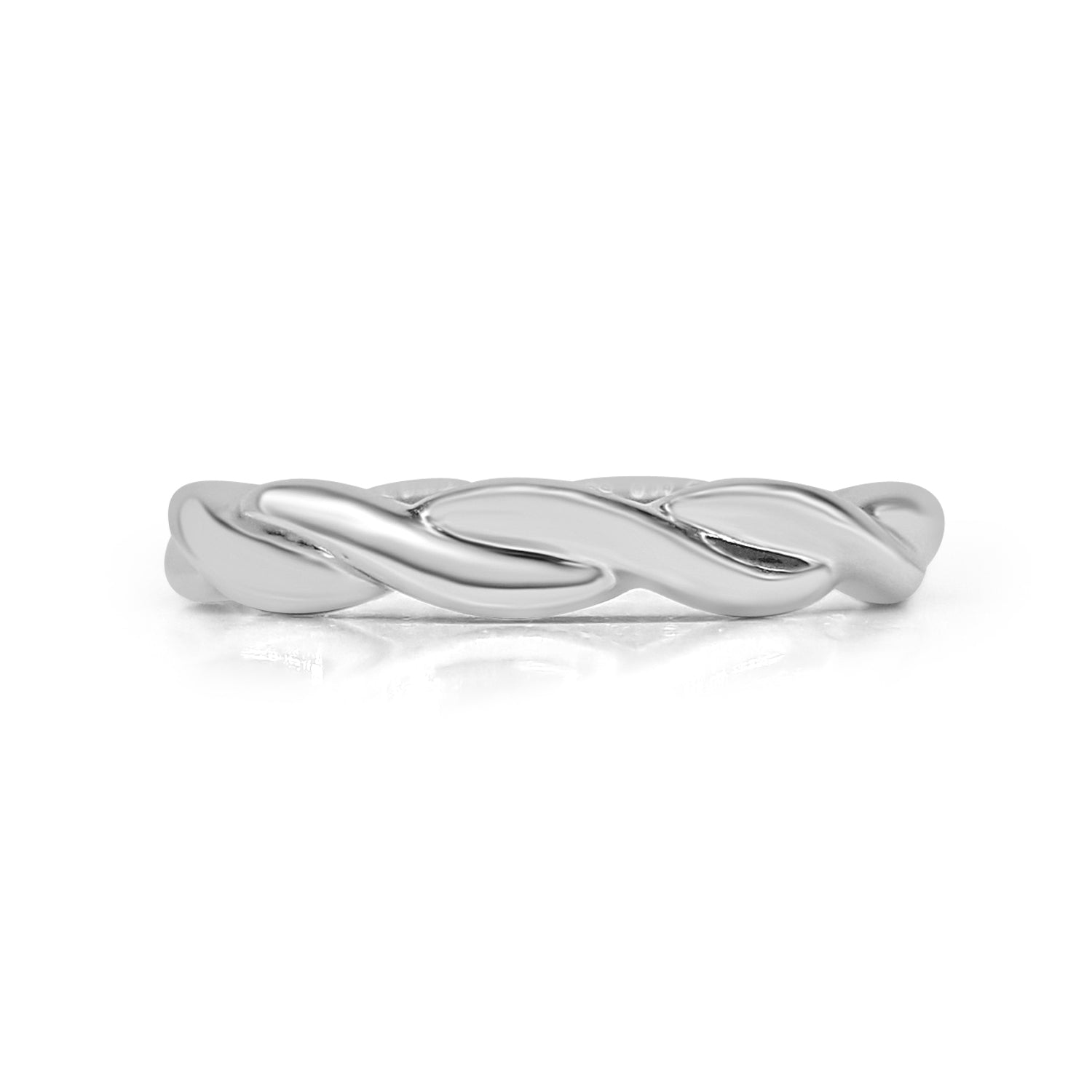 Polished Twist 14K White Gold Wedding Band