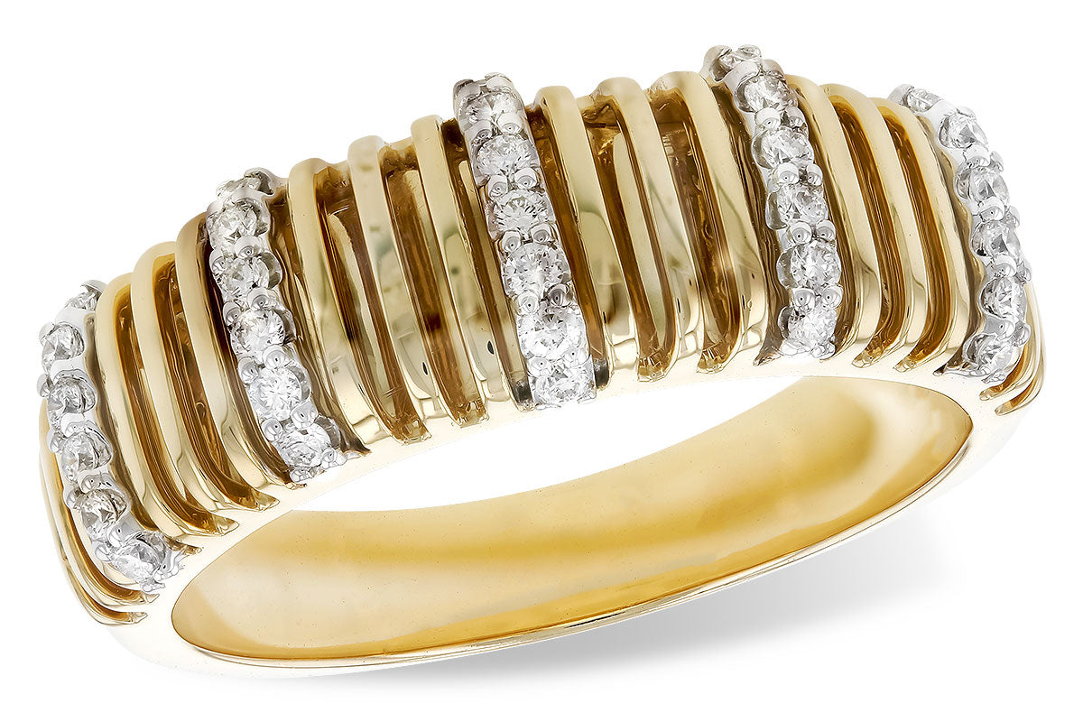 14 Karat Two-Tone Empty Channel Style Ring with Natural Diamond (0.20 carat)