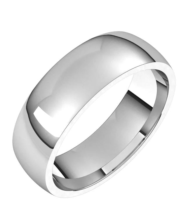 Elegant 5mm Comfort Fit Wedding Band in 14 Karat White Gold