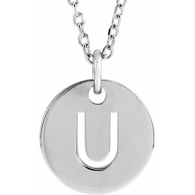 Personalized Sterling Silver Initial U Necklace