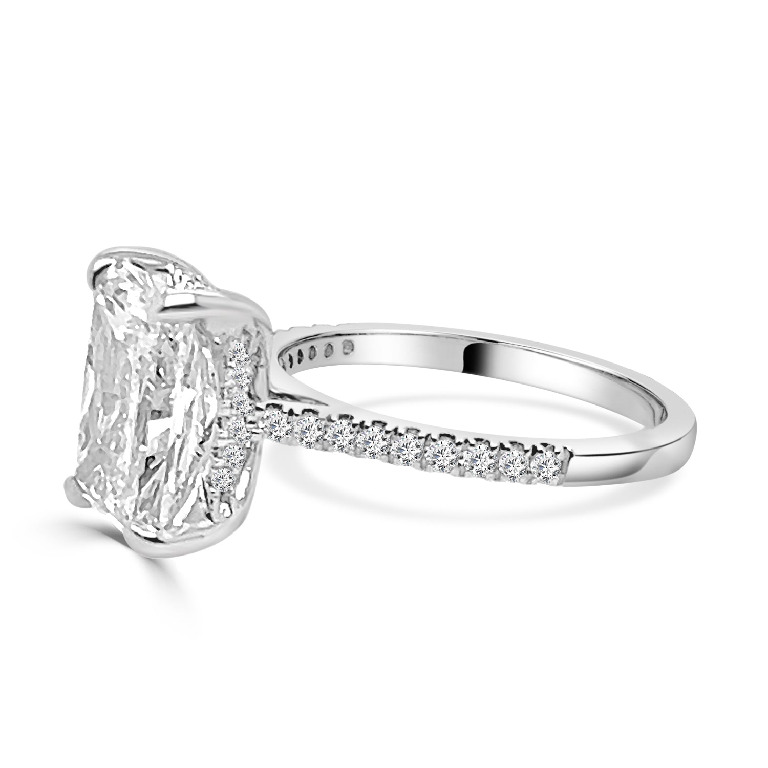 Radiant Cut Lab Diamond Engagement Ring in 14K White Gold - 4.00 Carat