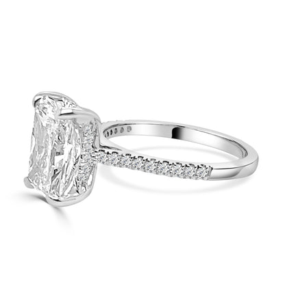 Radiant Cut Lab Diamond Engagement Ring in 14K White Gold - 4.00 Carat
