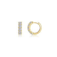 Clara Huggie Earrings in Gold-Plated Sterling Silver with Lassaire Stones - 1.7 Carats