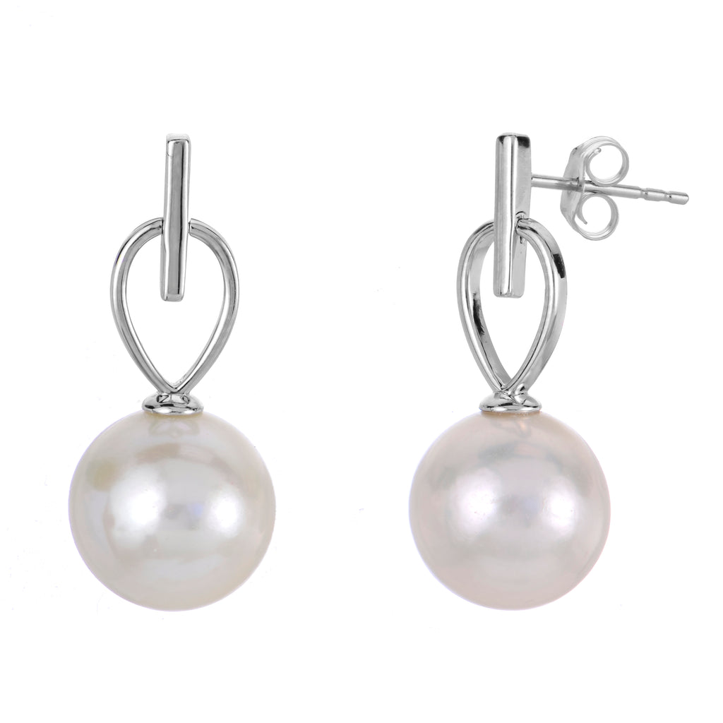 Silver Elegance: Sterling Silver Pearl Earrings