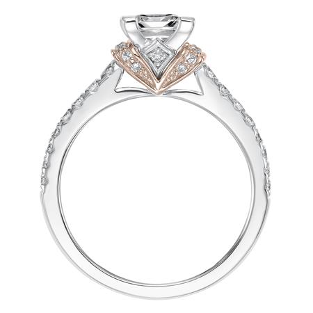 Sparkling Love: 14 Karat White Gold Engagement Mounting with Brilliant Cubic Zirconia