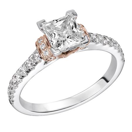 Sparkling Brilliance: 14 Karat White Gold Cubic Zirconia Engagement Mounting