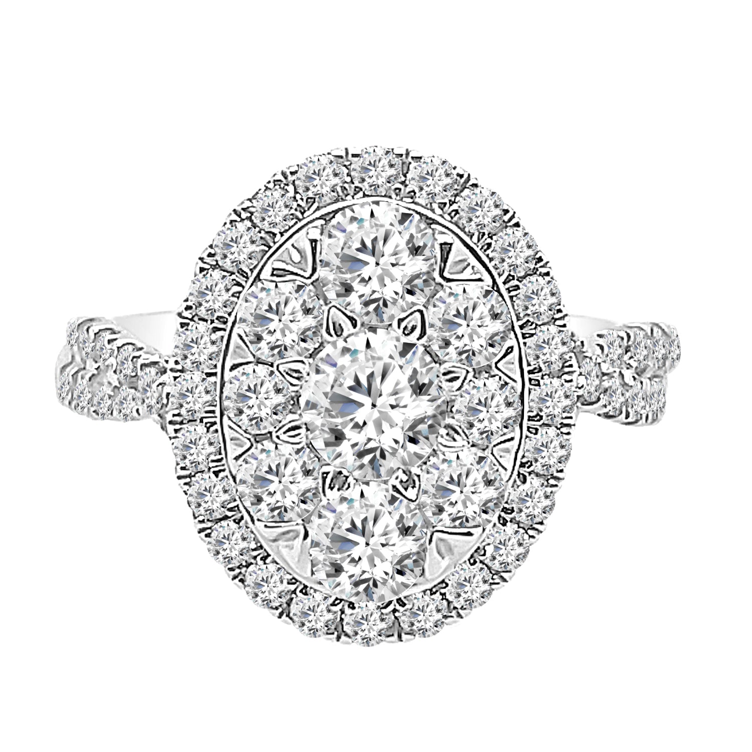 Twisted Shank Vintage 0.33 Carat Round Natural Diamond Engagement Ring in 14 Karat White Gold