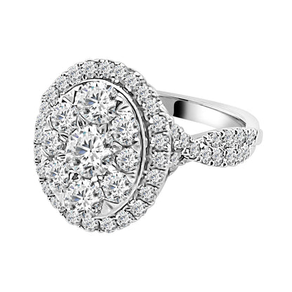 Twisted Shank Vintage 0.33 Carat Round Natural Diamond Engagement Ring in 14 Karat White Gold