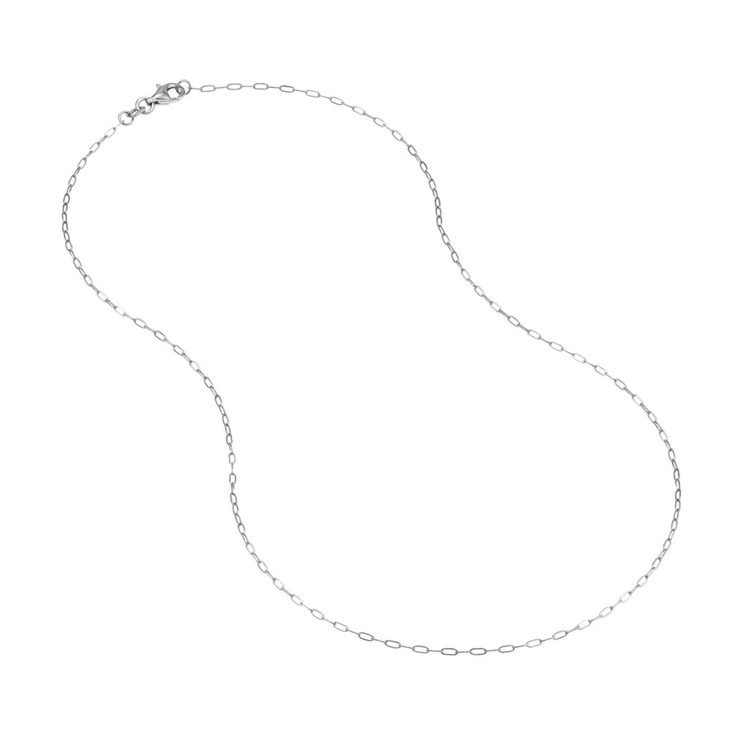 Dainty Charm: Petite 14 Karat White Gold Chain Necklace for Stylish Pet Lovers