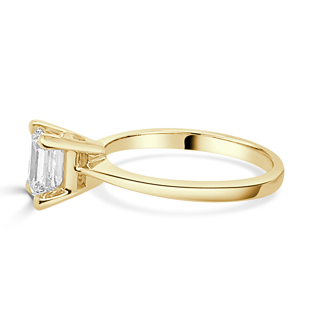 14K Yellow Gold Lab Diamond Emerald Shape 1.00 Carat Engagement Ring
