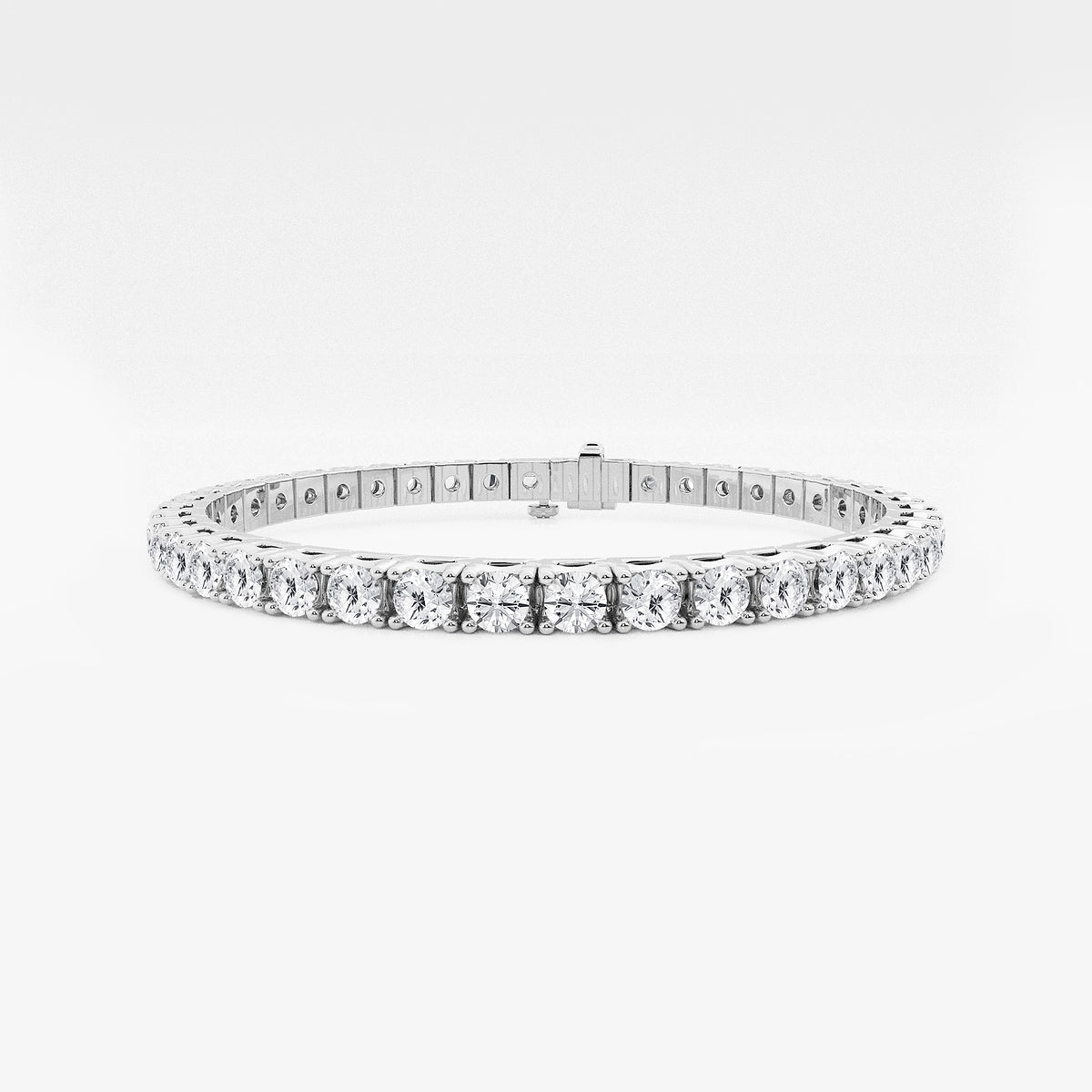 Round Lab Diamond Bracelet in 14 Karat White Gold - Size 8