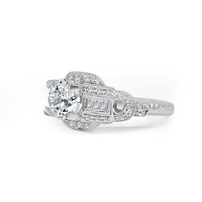 Classic 0.30 Carat Natural Diamond Engagement Mounting in 14 Karat White Gold