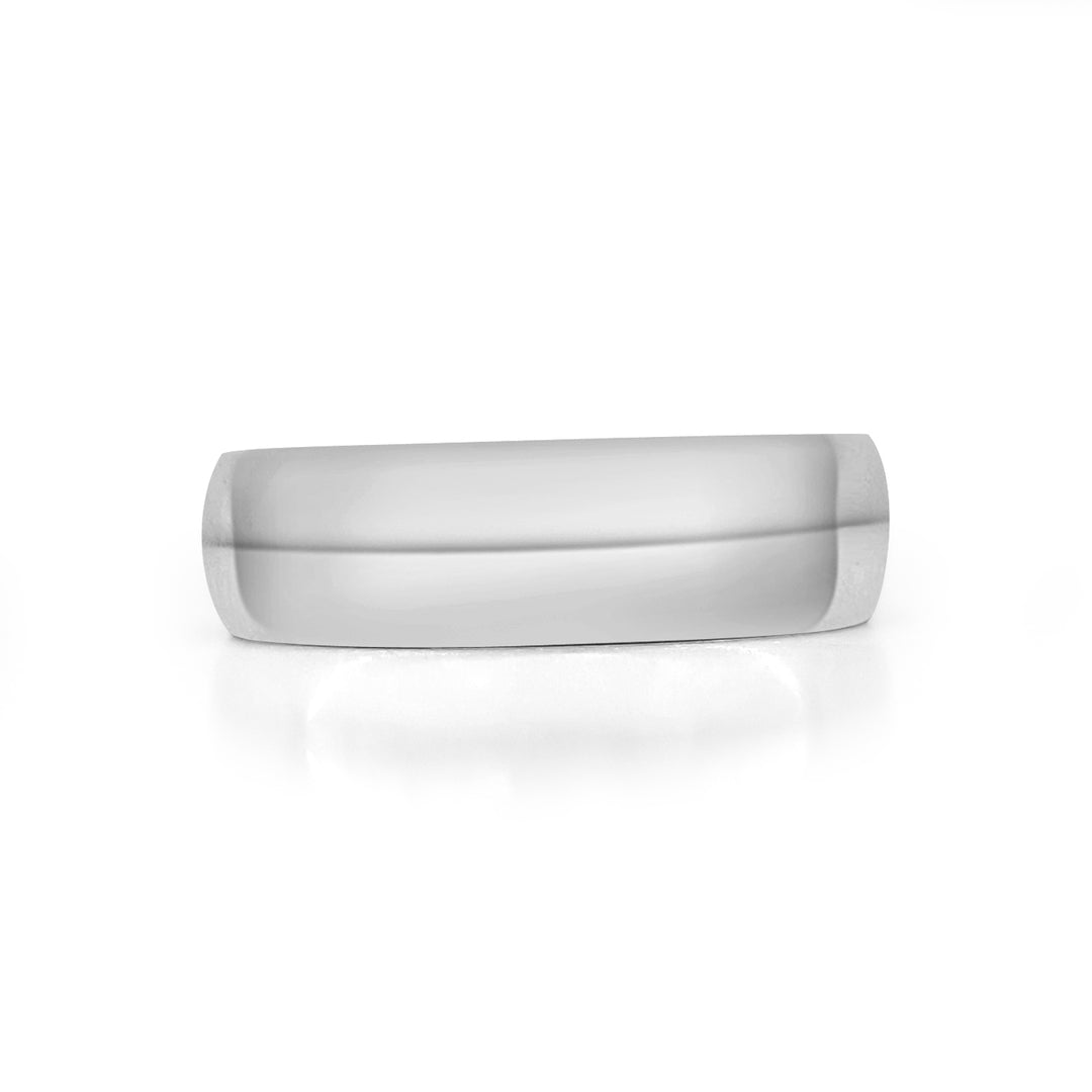 Classic Elegance: 6mm Comfort Fit Wedding Band in 14 Karat White Gold