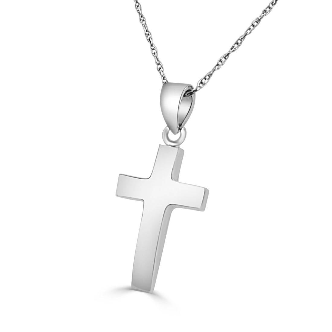 Domed Polished 14K White Gold Necklace