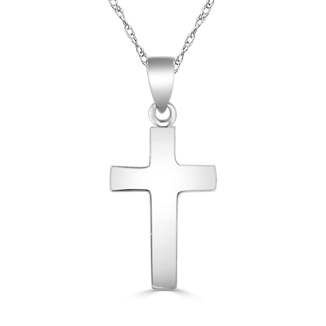 Domed Polished 14K White Gold Necklace