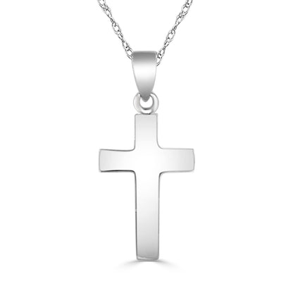 Domed Polished 14K White Gold Necklace