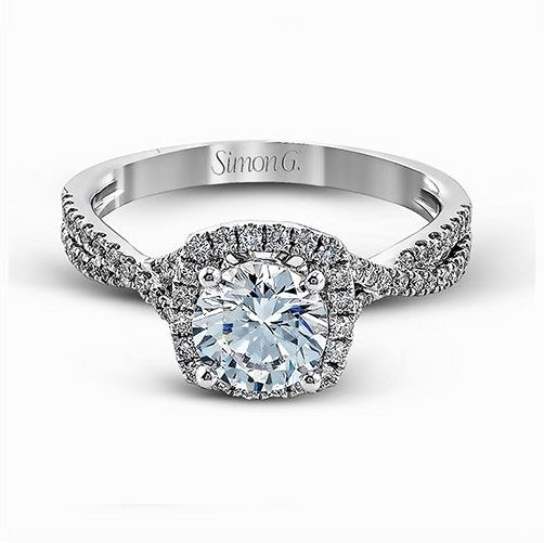 Vivian's Sparkling Essence: 18 Karat White Gold Engagement Mounting adorned with Cubic Zirconia