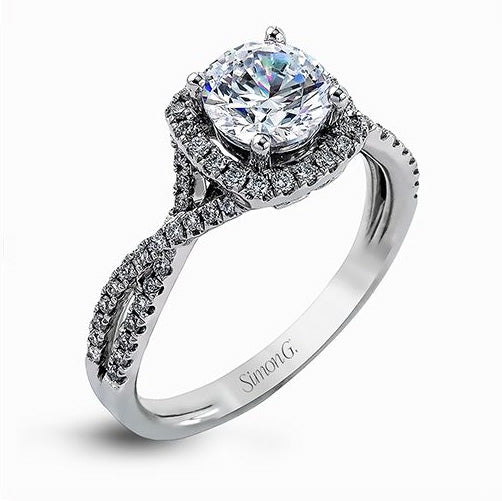 Vivian's Sparkling Essence: 18 Karat White Gold Engagement Mounting adorned with Cubic Zirconia