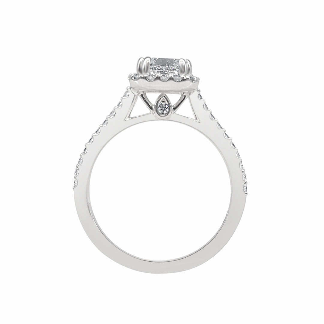 Sparkling Elegance: Asscher Cut 14 Karat White Gold Engagement Ring with Natural Diamond