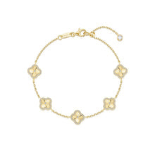 Gold Plated Sterling Silver Bracelet with Clover Motif