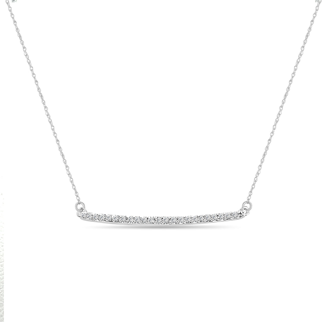 10 Karat White Gold Natural Diamond Necklace - 0.100 Carat
