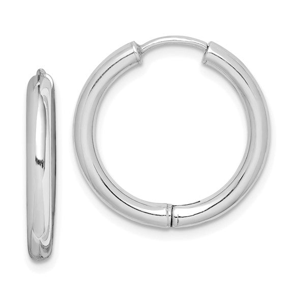 Rhodium Hinged Sterling Silver Earrings