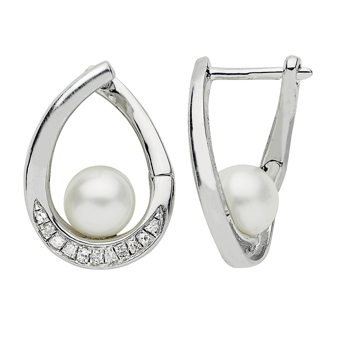 Sterling Silver Teardrop Pearl Earrings