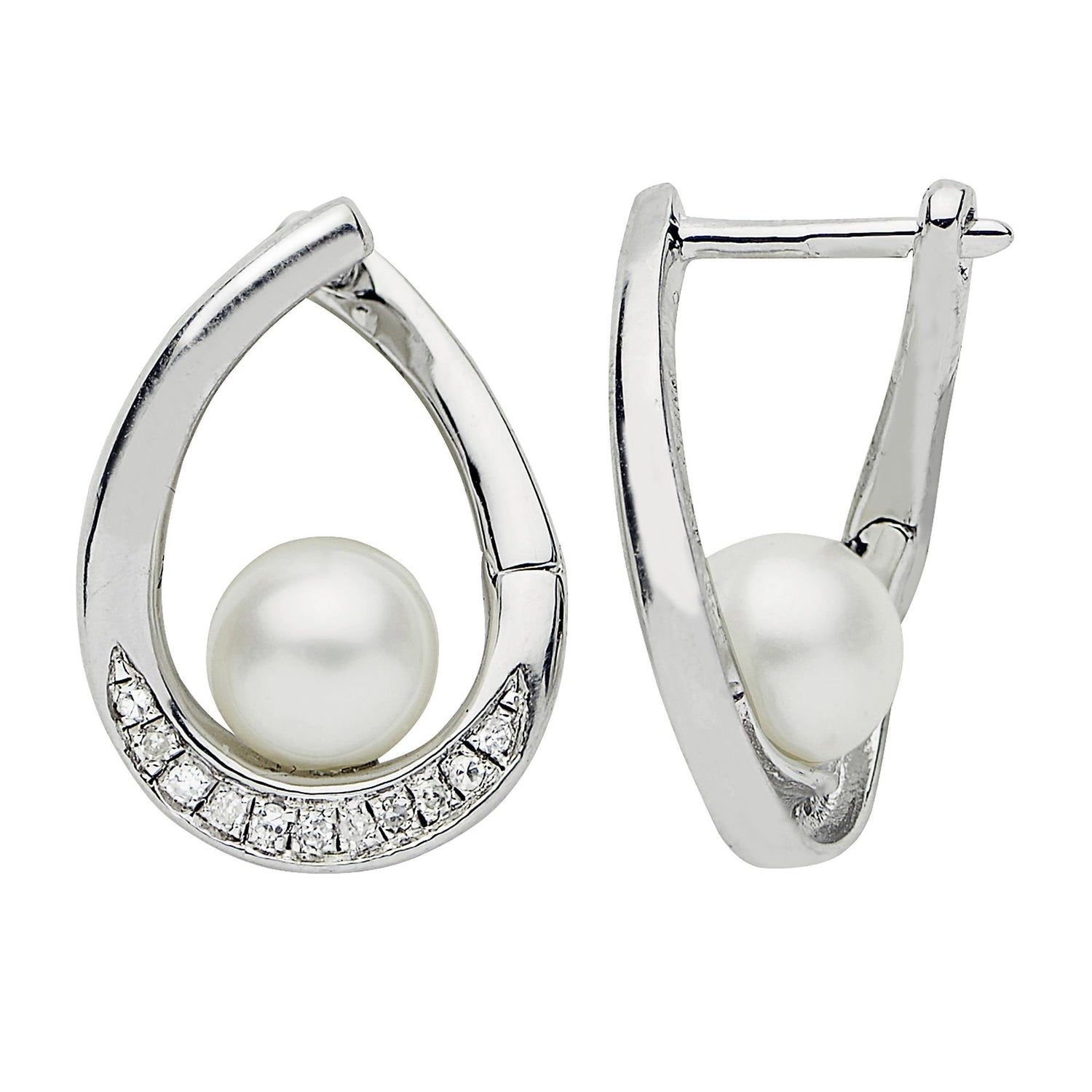 Sterling Silver Teardrop Pearl Earrings