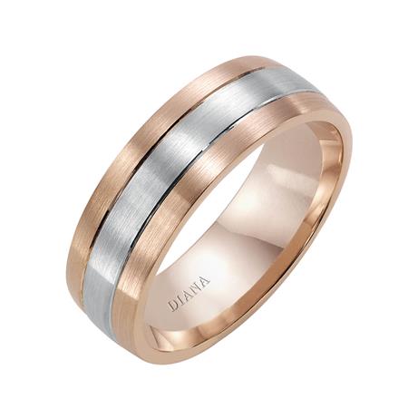 Two-Tone Elegance: 14 Karat Wedding Band with Stunning Two-Tone Design