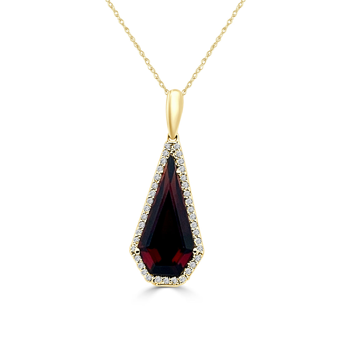 14K Yellow Gold Garnet Necklace - 4.00 Carats