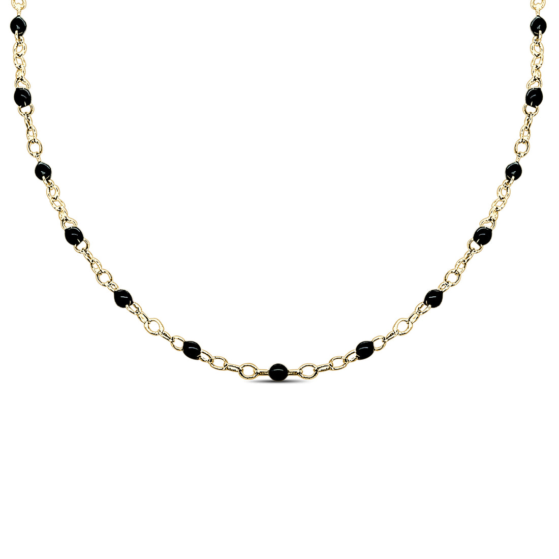 14 Karat Yellow Gold Black Enamel Bracelet