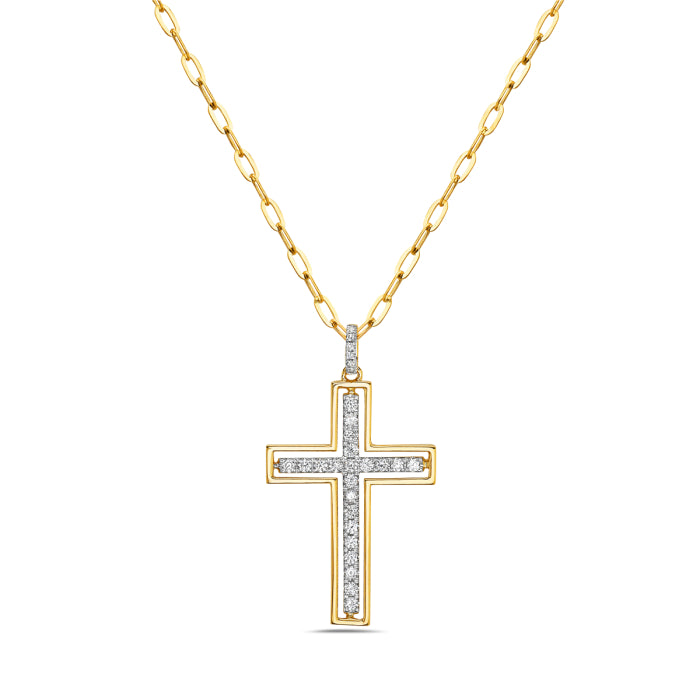 0.31 Carat Natural Diamond Necklace in 14 Karat Yellow Gold