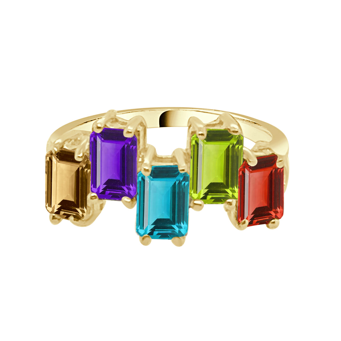 14 Karat Yellow Gold Multi Stone Ring