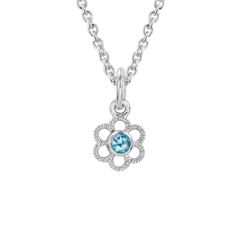 Flower Child Dreams: Sterling Silver Blue Topaz Necklace
