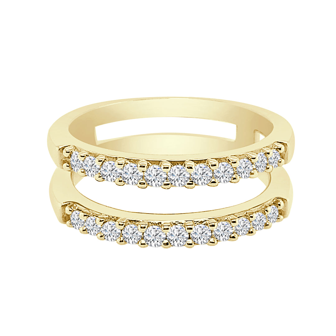 Sparkling Elegance: 14 Karat Yellow Gold Wedding Band with Natural Diamond