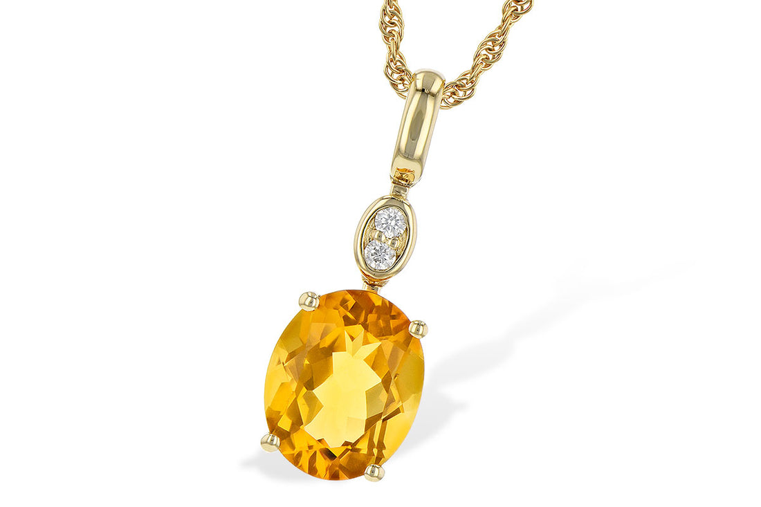 14K Yellow Gold Citrine Necklace, 2.04 Carats