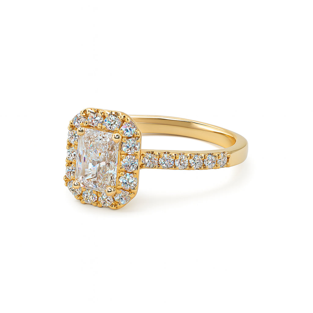 Radiant Cut Lab Diamond Engagement Ring in 14 Karat Yellow Gold - 1.00 Carat