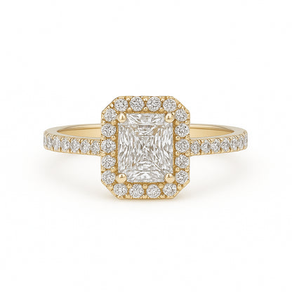 Radiant Cut Lab Diamond Engagement Ring in 14 Karat Yellow Gold - 1.00 Carat