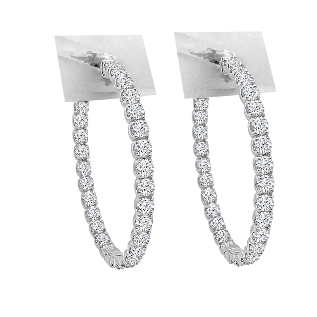 Inside Out 14 Karat White Gold Earrings with Natural Diamonds (5.01ct)