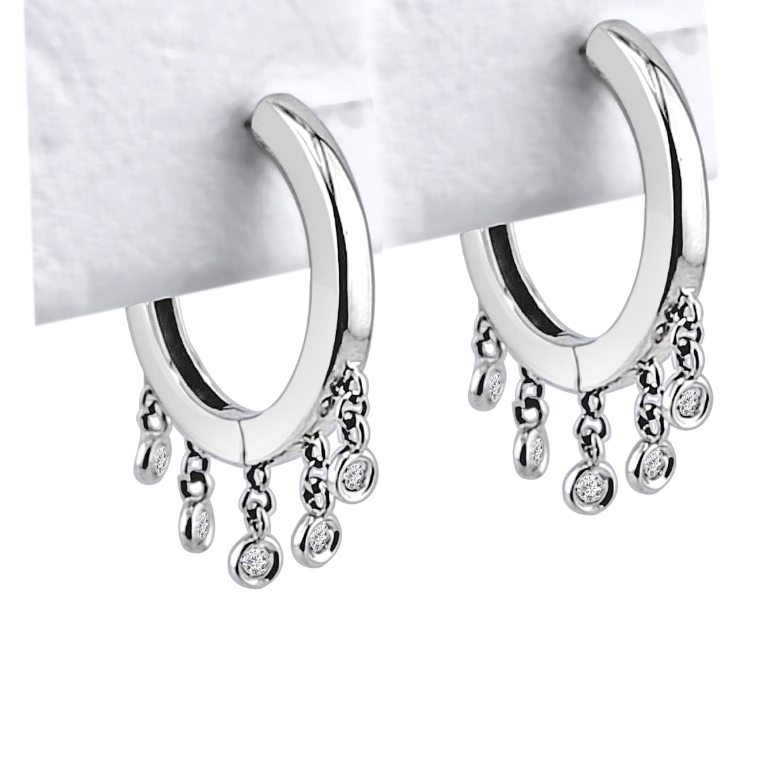 14K Yellow Gold Earrings with Natural Diamond 0.12ct