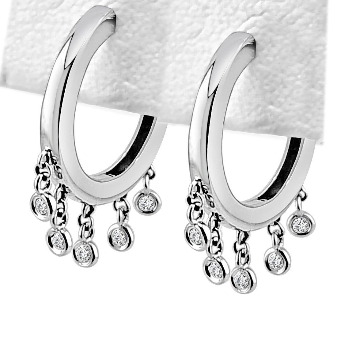 14K Yellow Gold Earrings with Natural Diamond 0.12ct