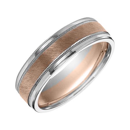 Elegant Bliss: 14 Karat Two-Tone Wedding Band for Unforgettable Moments