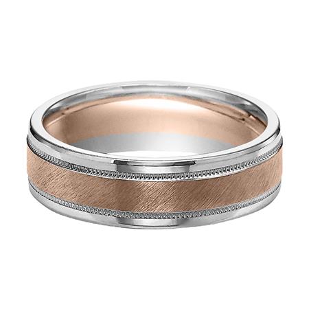 Elegant Bliss: 14 Karat Two-Tone Wedding Band for Unforgettable Moments